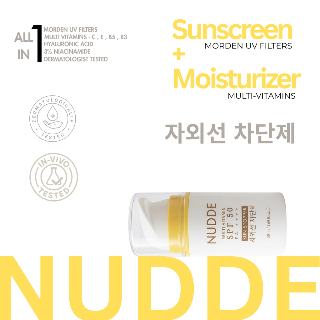 NUDDE Perfumed Sunscreen SPF 50 PA++++ with Niacinamide, Hyaluronic Acid | Lightweight | Non-greasy | UV Protection | Refreshing fragrance | No white cast | Suitable for All Skin Types