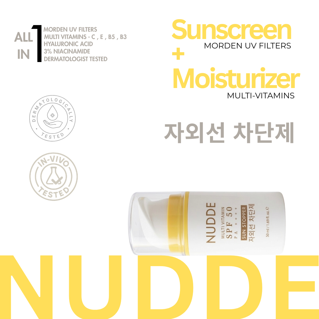 NUDDE Perfumed Sunscreen SPF 50 PA++++ with Niacinamide, Hyaluronic Acid | Lightweight | Non-greasy | UV Protection | Refreshing fragrance | No white cast | Suitable for All Skin Types