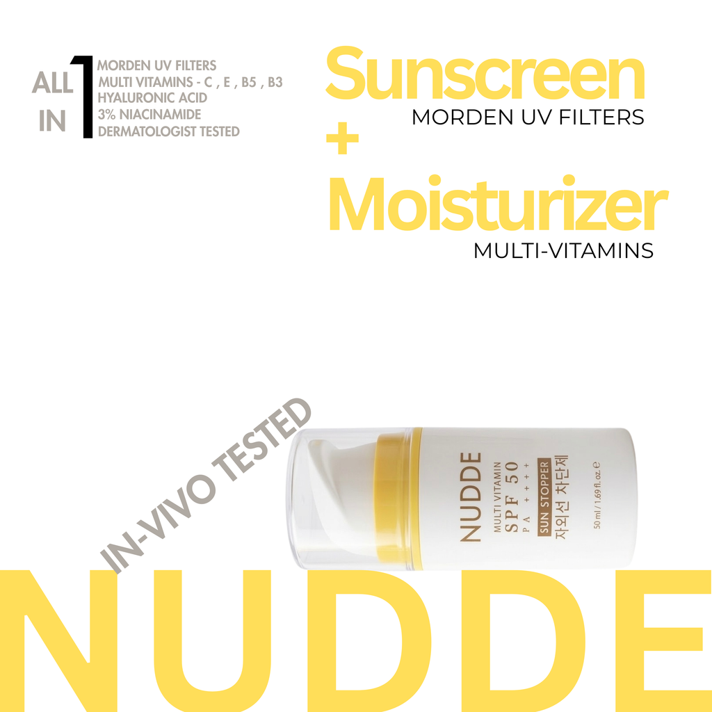 NUDDE Perfumed Sunscreen SPF 50 PA++++ with Niacinamide, Hyaluronic Acid | Lightweight | Non-greasy | UV Protection | Refreshing fragrance | No white cast | Suitable for All Skin Types