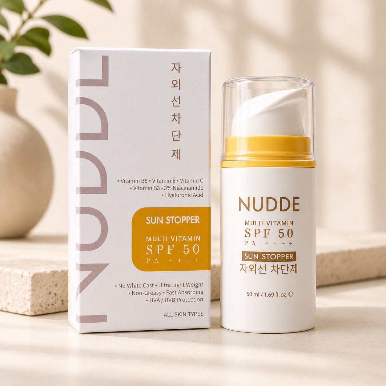 nudde multi vitamin sunscreen spf50