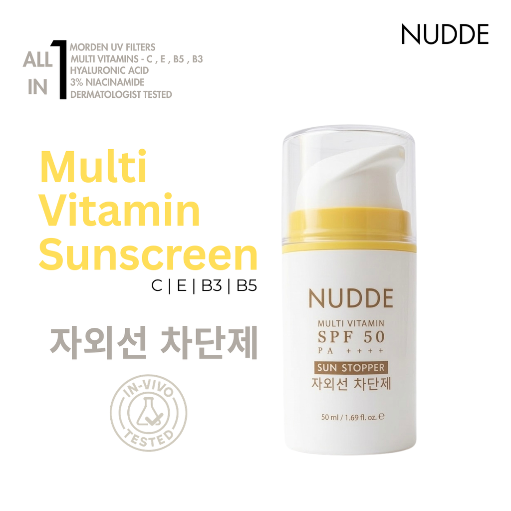 NUDDE Perfumed Sunscreen SPF 50 PA++++ with Niacinamide, Hyaluronic Acid | Lightweight | Non-greasy | UV Protection | Refreshing fragrance | No white cast | Suitable for All Skin Types