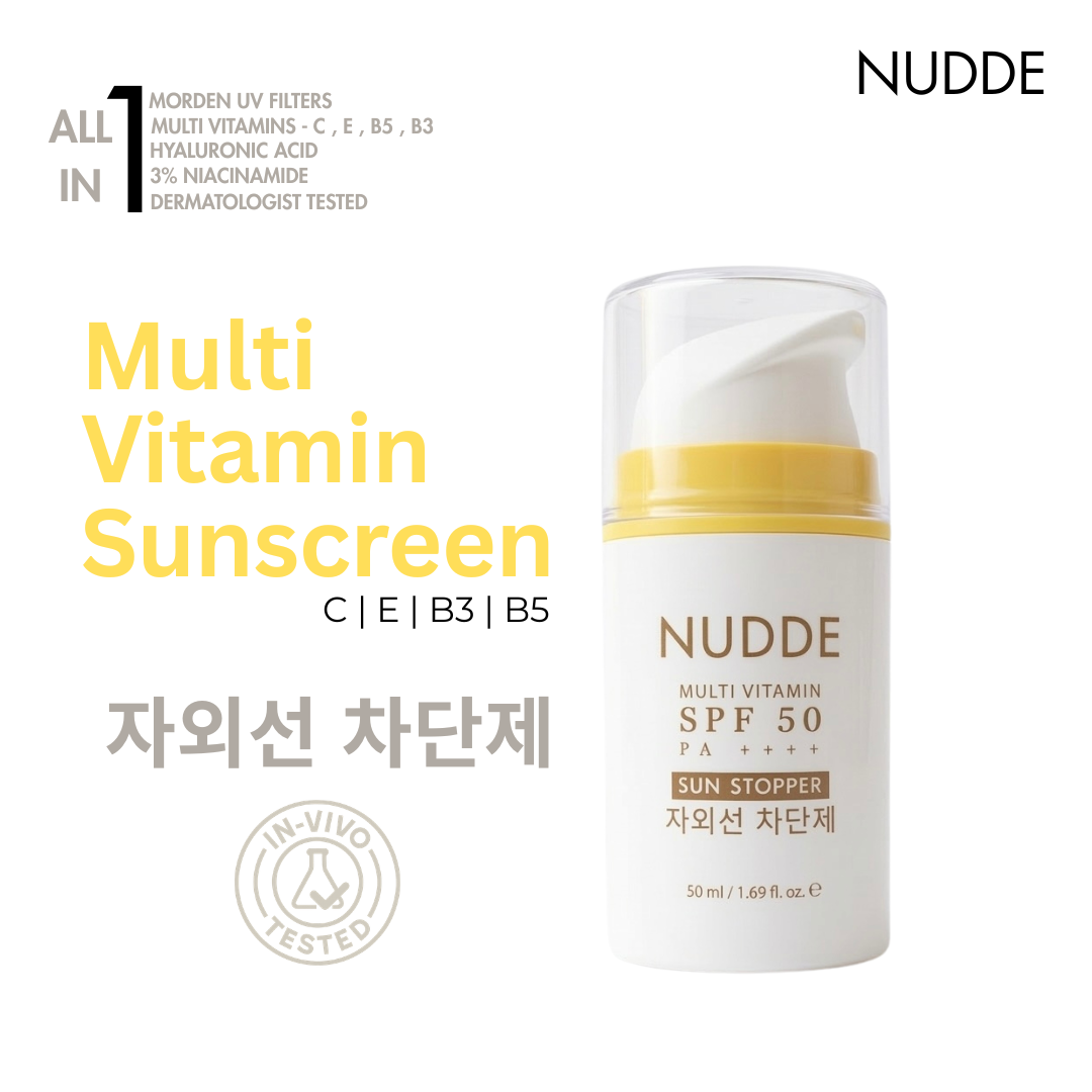 NUDDE Perfumed Sunscreen SPF 50 PA++++ with Niacinamide, Hyaluronic Acid | Lightweight | Non-greasy | UV Protection | Refreshing fragrance | No white cast | Suitable for All Skin Types